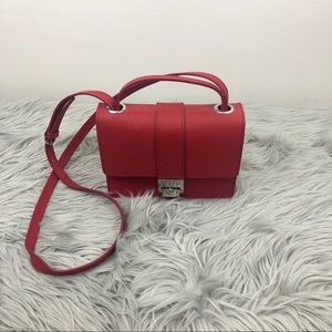 RED FAUX LEATHER PURSE